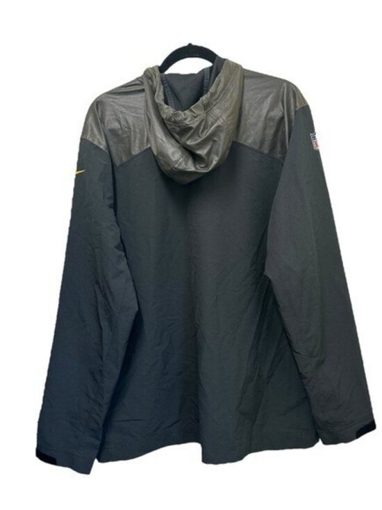 Nike Steelers On Field Jacket XL Full Zip Hooded NFL Black 597674-032 FLAW sssss - Picture 2 of 11